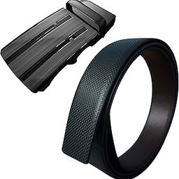 ** Fits up to 44 Inches ** Reversible PU Leather Belt Strap WITH Autolock Buckle - Dual-Side Belt for Men | Secure No-Slip Design, Adjustable with GIFT BOX-12