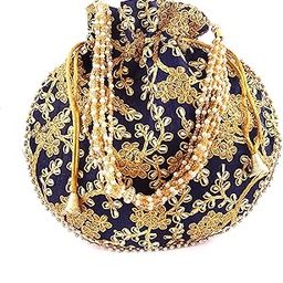 Indian Handicraft Silk Women's/Girls Ethnic Rajasthani Potli Bag-04-38