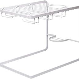 INDIAN DECOR. 22900 White Wine Rack/Free Standing Wine Shelf/Bar/Kitchen Wine Bottle & Glass Display Holder-image-69