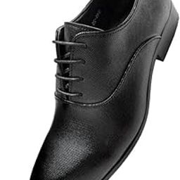 Formal Lace-Up Oxford Shoes for Men – Elegant Textured Finish, Comfortable & Durable Business Dress Shoes – Brown & Black|-image-5