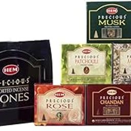 Hem Precious 6 Variant Assorted Incense Dhoop Cone Set (15.2 cm x 12.7 cm x 6.4 cm, Pack of 120)-17