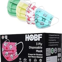 hobf Kids 3-Ply Disposable Surgical Face Mask, With Adjustable Nose Pin, Multicolors, Pack of 1 (100 Count,(Each color of masks 25 Pieces)) Kids Face Mask HOBF-3PLY-K-(100)_B-image-84