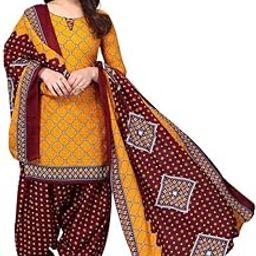 Women's Poly Cotton Printed Unstitiched Dress Material-17