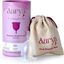 AARYA Reusable Menstrual Cup For Women | Ultra Soft & Odourless | Medical Grade Silicone | Leak Free For 8-10 Hours |Fda Approved | Includes Protective Pouch | Pack Of 1 (Medium) - Transparent-image-7