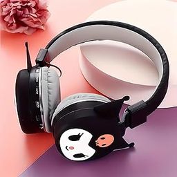 THE KAWAII BOOTH Cartoon Headphones Bluetooth Wireless HeadphonesTeens and Adults Cartoon Over-Ear Bluetooth Headphones (Black)-image-70