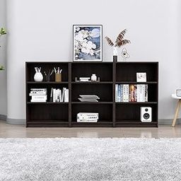 Bniture Book Shelf for Home, Engineered Wood Bookshelf Multipurpose Study Room Home Decor Storage Rack Showcase Organizer for Living Room, Bedroom, Office (BS123) (Flower Wenge)-image-42