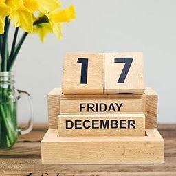 Wooden Minimal Block Office Desk Calendar 100 Years Calendar | New Year Calendar 2025 for Office Table Decor | Lifetime Infinite Perpetual Calendar for Office Gift, New Year Gift-1