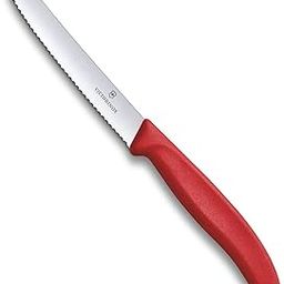 Victorinox Swiss Made, Stainless Steel Swiss Classic Paring Knife, 11 cm, Serrated Edge with Round Tip, Professional and Household Kitchen Tools, Kitchen Items, Red, 6.7831 | Multipurpose Knife-26