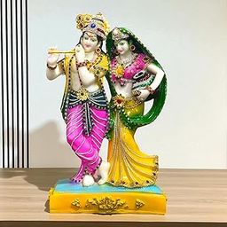 cutNcurve® Radha Krishna Statue Idol | Showpiece Murti Figurine for Home, Office, Temple | Composite Marble, Glossy Marble Look 40 CM Height (Radha Krishna 3 Model Idol)-image-13