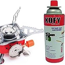 KOFY Aluminium Portable Butane Gas Burner/Stove For Camping With 2 Pc Butane Can Picnic Folding Stove With Storage Bag-image-2