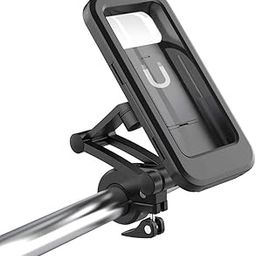 ZAUKY Waterproof Bike Phone Mount, Universal Mobile Holder for Motorcycle and Bicycle, 360-Degree Rotatable Handlebar Mount, Black-12