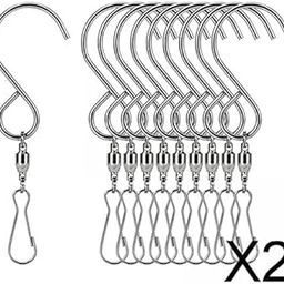 MERISHOPP 2x10x Swivel S Hooks Clips for Hanging Garden Wind Spinners Flower Pot Silver|Home & Garden|Yard, Garden & Outdoor Living|Garden D?©cor|Wind Chimes-image-3