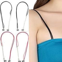Black & Pink Leather Cord Bra Straps Set of 2| Adjustable, Stylish & Comfortable Strap Set | Fashionable & Durable Replacement Straps for Everyday Use-image-95