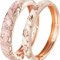 Enamel Gold Plated and Cubic Zirconia Bangles for Women & Girls (Set of 2)-image-14