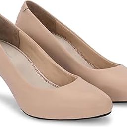 Beige Women mid Heel Pumps 59684-image-0
