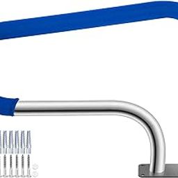 VEVOR Stainless Steel Swimming Pool Ramp 81 x 57.2 cm Handrail 170 kg Swimming Pool Grab Rail with Base Plate 25.5 x 10.2 cm Cover Handle 1.2 m for Exit Entrance Swimming Pool Spa Water Park-picture-21