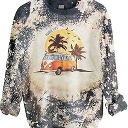Women Print Sweatshirt Pullover Long Sleeve Top Blouse 6 L Multicolour | Clothing Shoes & Accessories | Womens Clothing | Sweats & Hoodies-image-52