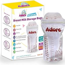 Adore Baby Breast Milk Storage Bags (Pack of 25), 300ml Capacity, Disposable Milk Freezer Bags, Free Organiser Bag, Transparent-19