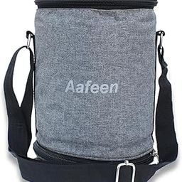 Aafeen Grey P.U Double Decker Travel Bag with Handle for Office, College, School, Picnic, Camping, Khadi- for Unisex Adults and Children Insulated Tiffin Bag Waterproof Lunch Bag-image-31