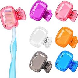 Toothbrush Head Cover Cap Clips, Portable Toothbrush Protector, Dust Protective PVC Toothbrush Head Cover for Household, Travel, Camping, Bathroom Multicolor (Pack of 6)-image-78