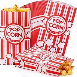 Movie Night Paper Popcorn Bags 2 oz Flat Bottom Popcorn Boxes Red and White Popcorn Container Disposable Popcorn Sleeve Large Popcorn Bucket for Retro Movie Themed Party Carnival Supplies(300 Pieces)-picture-9