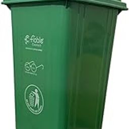Fiable Cleantech Plastic 60 Liter Dome Shape Dustbin Green | Dome Lid Dustbin | Waste Bin | Trash Bin | Large Size Plastic Bin | Outdoor Dustbin-image-3