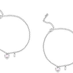 by CaratLane Bring in the Kindness Heart Anklets in 925 Silver for Women-image-5