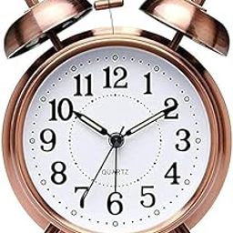 Sleek Sizzle Table Clock Twin Bell Analog Alarm Clock for Students & Heavy Slippers Extra Loud for Bedside Table Twins Bell Ringing Desk Clocks for Kids Teens and Girls Bedroom-image-32