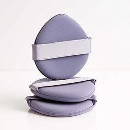 3pc Washable Grey Powder Puff Soft Face Makeup Sponge, Loose powder Foundation Blending Sponges Set, Beauty Blender, Oval Shape Cosmetic Powder Puff Wet & Dry Tool Set-image-30