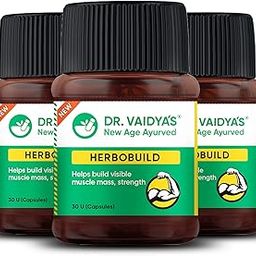 Dr. Vaidya's Herbobuild Capsules | Ayurvedic Muscle & Mass Gainer For Enhanced Stamina & Peak Fitness | (30 Capsules Each) Pack of 3-31