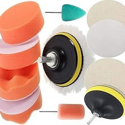 DIY Crafts 7 Pcs Gross Polishing Buffing Pad Kit Polisher Drill Adapter Car Polish Sponge Wheel Kit Car Wash Cleaning Cleaning for Drill, Angle Grinder etc Machine (With 2 Felt 2 Fur Pad, 3"inch Kit)-picture-22