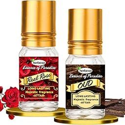 Rose & Oudh Attar Combo | Natural Perfume Oil | Alcohol-Free Ittar/Itra | 6ml x 2 Roll-On Bottles | Long Lasting Unisex Fragrance-image-52