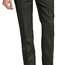 Men's Polyester Blend Solid Pattern Slim Fit Flat Front Formal Trouser-image-6