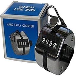 Radhika Poojan Bhandar Silver Metal 4 Digit Manual Tally Hand Held Mechanical Click Counter-7