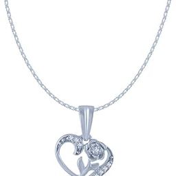18k (750) White Gold and Diamond Pendant for Women-image-77