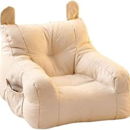 BNF® Soft Cute Kids Bean Bag Chair | Comfortable Floor Seat for Toddler & Children | Cartoon Design Couch for Bedroom Dorm Apartment | Durable Latex Filled White-image-52