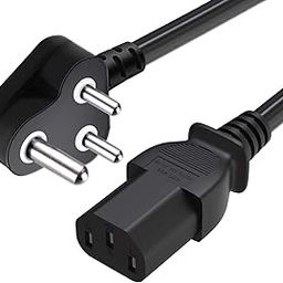 FEDUS Power Cord 1.8M Replacement Power Cable, India Plug IEC Computer Mains Power Cable Cord for Desktop 3 pin Power Cable for PC, Power Cable for Monitor SMPS and Printer, Power Supply, TV-3