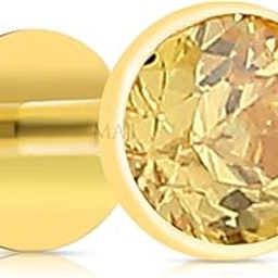by GEHLOT Round Cup Shape Diamond | Pure Gold | Nose Pins Studs For Women And Girl-image-75