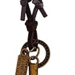 Antique Bronze Multiple Elements Long Gun Adjustable Leather Cord Leather Necklace Chain Pendant for Unisex-image-92