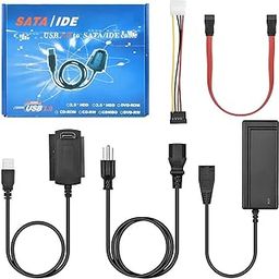 DooBuy SATA/PATA/IDE Drive to USB 2.0 Adapter Converter Cable for Hard Disk HDD SSD 2.5" 3.5" with External AC Power Supply, Compatible with All Computer System Laptop PC Mac Desktop-image-10