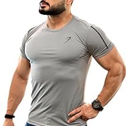 Men's Solid Slim Fit Gym and Sports T-Shirt-picture-26