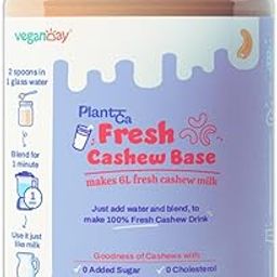 VeganDay Cashew Base (makes 6L Cashew Milk) | Fresh, Unsweetened & Plant-Based (PlantCa) | Just add water & blend | Dairy-free, Lactose-free | Zero added sugar, Zero Cholesterol, Zero Preservatives (6L Pack)-image-72