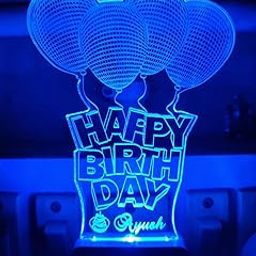 Artistic Gifts Personalized 3D Illusion LED Night Lamp Gift for Happy Birthday Presents (Multicolor, Pack of 1)-image-8
