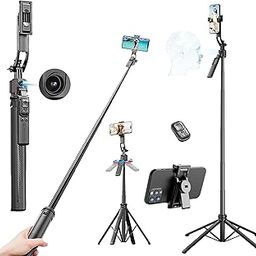 Kratos K8 AI-Powered 70 inch/178 CM Selfie Stick Tripod with Sensor, Auto Face Tracking Tripod with 360° Auto Rotating Tripod Stand for Mobile, Camera, Shooting, Blogging with Quad-Leg Stability-image-57