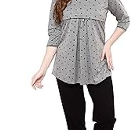 Women's Cotton Printed Feeding/Nursing/Maternity Top and Pyjama Set-picture-30