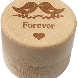 4xWedding Wooden Ring Box Jewelry Holder Container Couple Birds+Heart+Forever-21