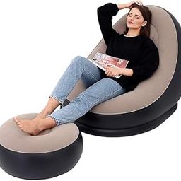 GOSHTI ENTERPRISE Inflatable Sofa with Household Air Pump Air Inflatable Sofa Couch Chair with Footstool for Indoor&Outdoor in Livingroom, Bedroom, Readingroom Office, Balcony, Garden, Courtyard-19
