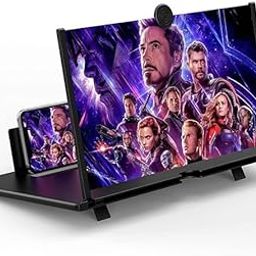 Geniestore 12" 3D HD Magnifying Projector Screen Enlarger for Movies, Videos, and Gaming| Foldable Phone Stand Holder with Screen Amplifier| Compatible with All Smartphones-picture-28
