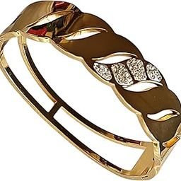 CAUGHTIN4K Bracelet for Women with Elegant Curves Design | Anti Tarnish Stainless Steel | Golden | Bangle | Openable Kada for Girls | Water and Rust Resistant-image-97