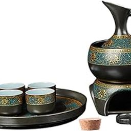 ARTISOUL® Ceramic Sake Set with Warmer Hot Saki Drink for Tea Party Gift House Warming | Kitchen, Dining & Bar | Glassware-image-35